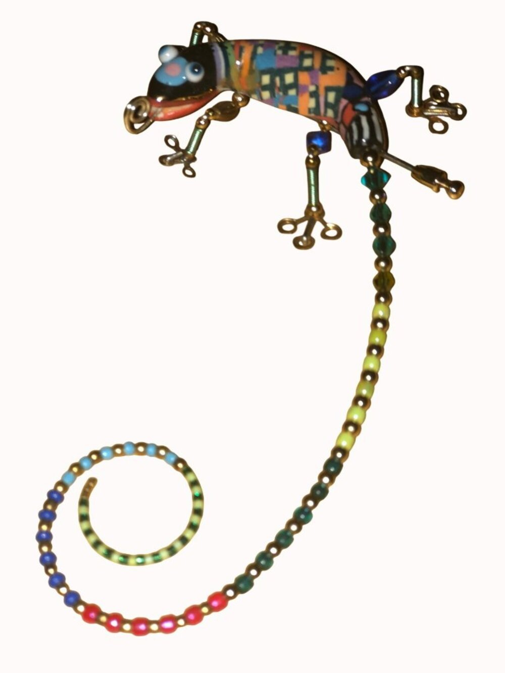 Cynthia Chuang & Erh-Ping Hand-Made Porcelain Chameleon Lizard Brooch Pin